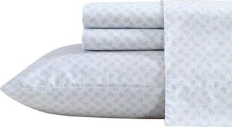 Nautica Breezy Bloom Blue Queen Sheet Set