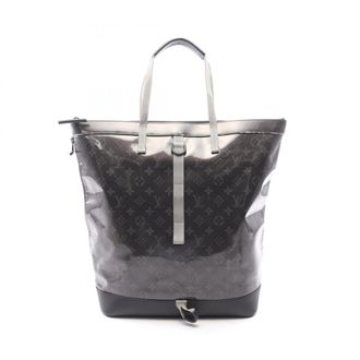 Louis Vuitton Black Coated Canvas Leather Backpack Handbag (Pre-Owned)