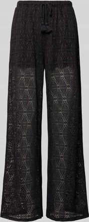 Vero Moda Regular Fit Weite Hose mit semitransparentem Besatz Modell MAYA in Black, Gr&ouml;&szlig;e XL