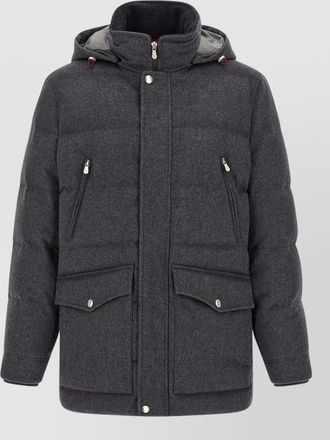 Brunello Cucinelli wool flannel quilted padded parka
