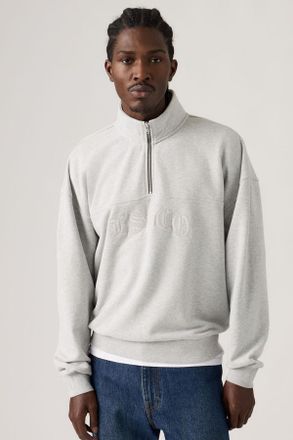 Levi's Felpa squadrata con cerniera a tre quarti - Uomo - XL - Grigio / Light Heather Grey