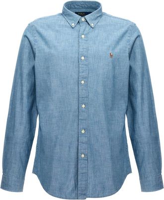Ralph Lauren Light Blue Logo Embroidered Shirt
