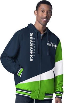G-III Sports by Carl Banks Mens G-III Sports by Carl Banks College Navy/Charcoal Seattle Seahawks Dual Threat Reversable Full-Zip Hooded Jacket at Nordstrom, Size Xxx-Large