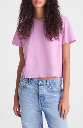 Madewell Boxy Crop Cotton Slub T-Shirt in Warm Wisteria at Nordstrom, Size Xx-Large