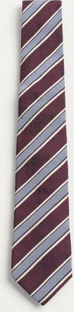 Valentino Garavani Cravatta Valentie In Seta A Righe Uomo BORDEAUX/AZZURRO UNI