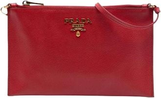 Prada Pre-owned Clutches, female, Red, Size: ONE SIZE Pre-owned Shoulder Bag