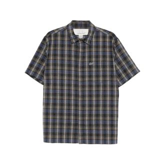 ERL Short Sleeve Shirts, male, Multicolor, Size: XL Brown Check Short Sleeve Shirt