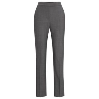 HUGO BOSS Slanke broek met rechte pijpen voor dames (Grijs)