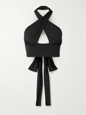 Magda Butrym Top Bikini Cut-out Con Scollo Allamericana - Nero