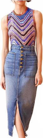 Ulla Johnson Bea Skirt In Danube Medium Indigo Wash
