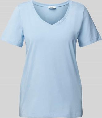 s.Oliver Red Label Regular Fit T-Shirt aus Baumwoll-Elasthan-Mix in Hellblau, Gr&ouml;&szlig;e 34