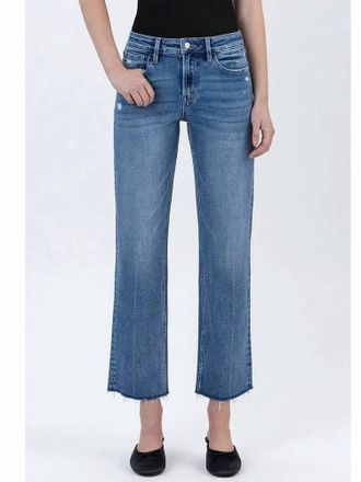 Flying Monkey Kassia High Rise Ankle Straight Jeans In Blue