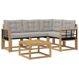 vidaXL Conjunto De Sof&aacute;s De Exterior 5 Pcs Blanco Y Gris Claro Vidaxl