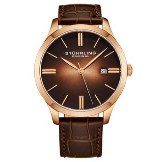 St&uuml;hrling Symphony Quartz Rose Gold Dial Mens Watch M17116