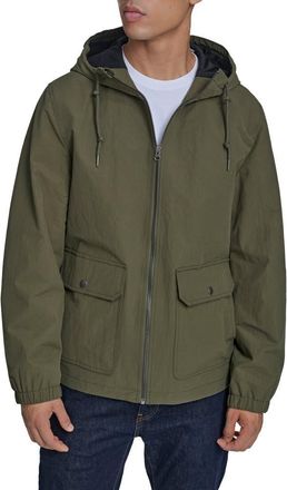 Levi's Water Resistant Hooded Nylon & Cotton Jacket in Light Olive at Nordstrom, Size Xx-Large