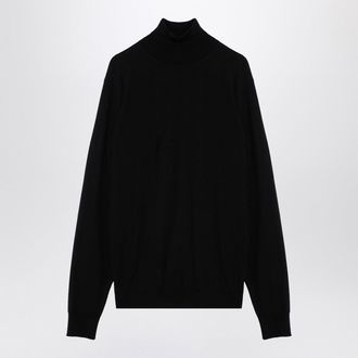 Drumohr Black Wool Turtleneck Sweater
