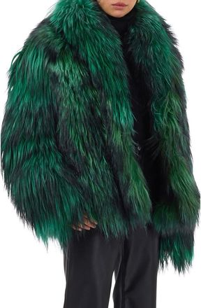 Gorski Collared Goat Jacket in Green at Nordstrom, Size X-Small