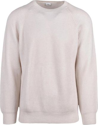Eleventy Geribde trui - Heren - Cashmere truien - Beige - S - Kasjmier - Truien & Vesten
