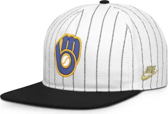 Nike Milwaukee Brewers Pro Nike Mens MLB Adjustable Hat in White | NB57064NMIB-JFJ