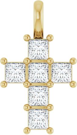 Diamond2Deal 14k Gold Princess Cut 1/2ct Lab-Grown Diamond Pendant