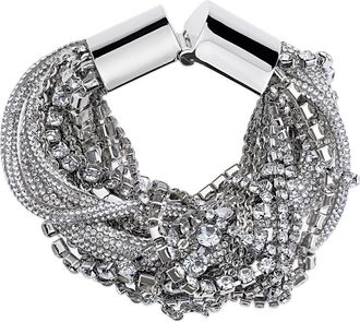 Area Messy Chain Bracelet in Clear Crystal/Silver at Nordstrom