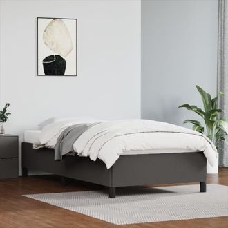 vidaXL Estructura De Cama Sin Colch&oacute;n Cuero Sint&eacute;tico Gris 100x200 Cm Vidaxl