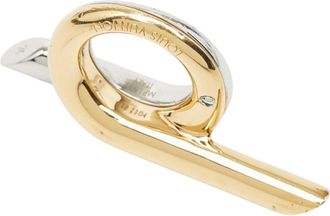 Louis Vuitton Gold Silver Metal Band Ring (Pre-Owned)