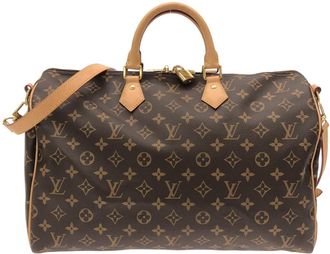 Louis Vuitton Brown Coated Canvas Boston Bag (Pre-Owned)