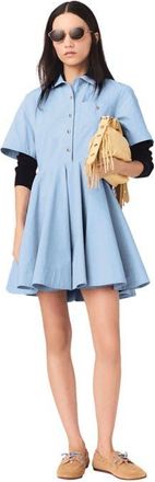 Maje Flared shirt dress in Blue Sky at Nordstrom, Size 40