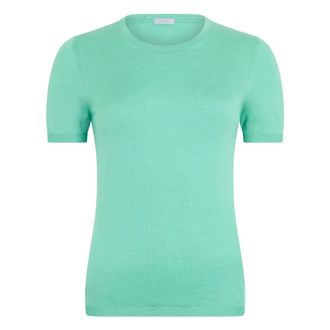 Malo Short-Sleeve Knit Jumper - female - Malo - Round-neck Knitwear - Blue - XS - Knitwear