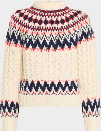 Moncler Cable-Knit Fairisle Sweater