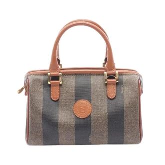 Fendi Pre-owned Handbags, female, Brown, Size: ONE SIZE Pre-owned PVC Coated Canvas Leather Handbag