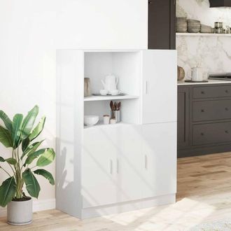 Berkfield Home Durable 2 Piece Kitchen Cabinet Set White Engineered Wood