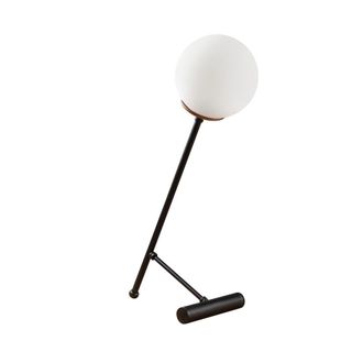 Wonderlamp L&aacute;mpara de mesa negro con esfera de cristal opal