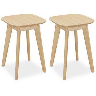 Relaxdays Taburetes De Cocina Relaxdays, 2 Taburetes, Bamb&uacute;, Cocina Y Ba&ntilde;o, Hxbxt: 45,5 X 33 X 33 Cm, Tambi&eacute;n Para Plantas