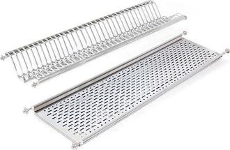 Emuca Escurreplatos Para M&oacute;dulos Altos, M&oacute;dulo 1.000mm, Acero Inoxidable - Acero Inoxidable - Emuca
