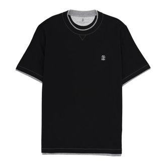 Brunello Cucinelli Brunello Cucinelli, T-Shirts, male, Black, Size: 2XL T-Shirt