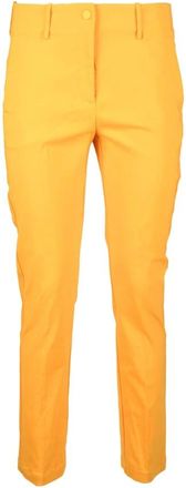 Liviana Conti Elegante Viscose Blend Broek - Dames - Slim Fit Broeken - Geel - 2XL - Broeken