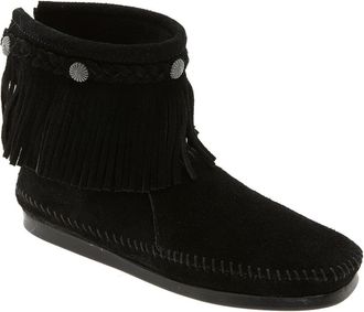 Minnetonka Fringe Bootie in Black at Nordstrom, Size 6.5