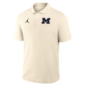Nike Jordan Mens Michigan Victory Primary Logo Jordan Brand Dri-FIT College Polo in Brown | 035815AMWN-4SD