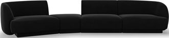 BLOOMINGLOFT 6-Sitzer Design Sofa Miley Ii mit abgerundeter Form links - Samtbezug