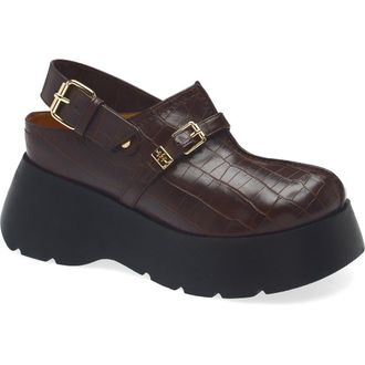 Ganni Kat Platform Mule in Chocolate Fondant at Nordstrom Rack, Size 10Us / 40Eu