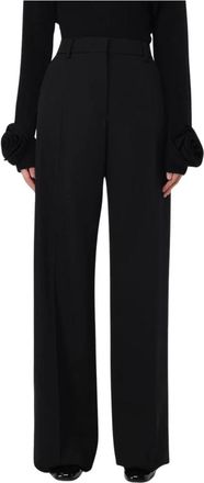 Valentino Wide Leg Wool Broeken - Dames - Wijde Broeken - Zwart - XL - Wol - Broeken