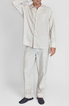 Sleepy Jones Twill Stripe Henry Pajama Set at Nordstrom, Size X-Large