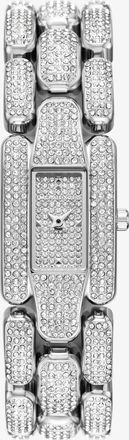 Michael Kors Mini Hally Pav&eacute; Silver-Tone Watch