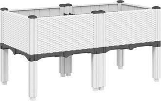 vidaXL Jardinera con patas pp blanco 80x40x42 cm Vidaxl