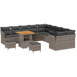 vidaXL Vidaxl - Conjunto De Sof&aacute; De Jard&iacute;n 13 Pcs Gris 80 X 80 X 71 Cm