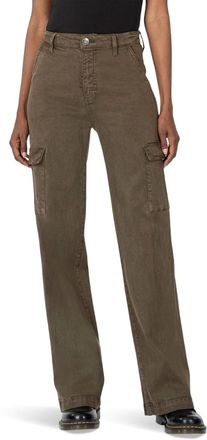 Kut from the Kloth Miller Wide Leg Cargo Pants In Olive Green