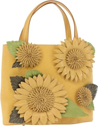 Ferragamo Flower Tote Canvas Canvas Tote Bag Bag (Pre-Owned)