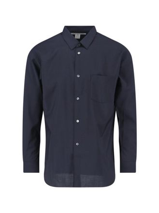 Comme Des Gar&ccedil;ons Classic Wool Shirt - Navy Blue